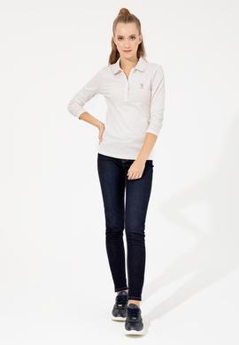 Kadın Ekru Basic Sweatshirt - 50256259006