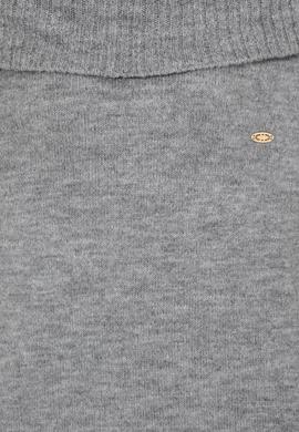 Kadın Gri Melanj Bisiklet Yaka Kazak - 50253330019