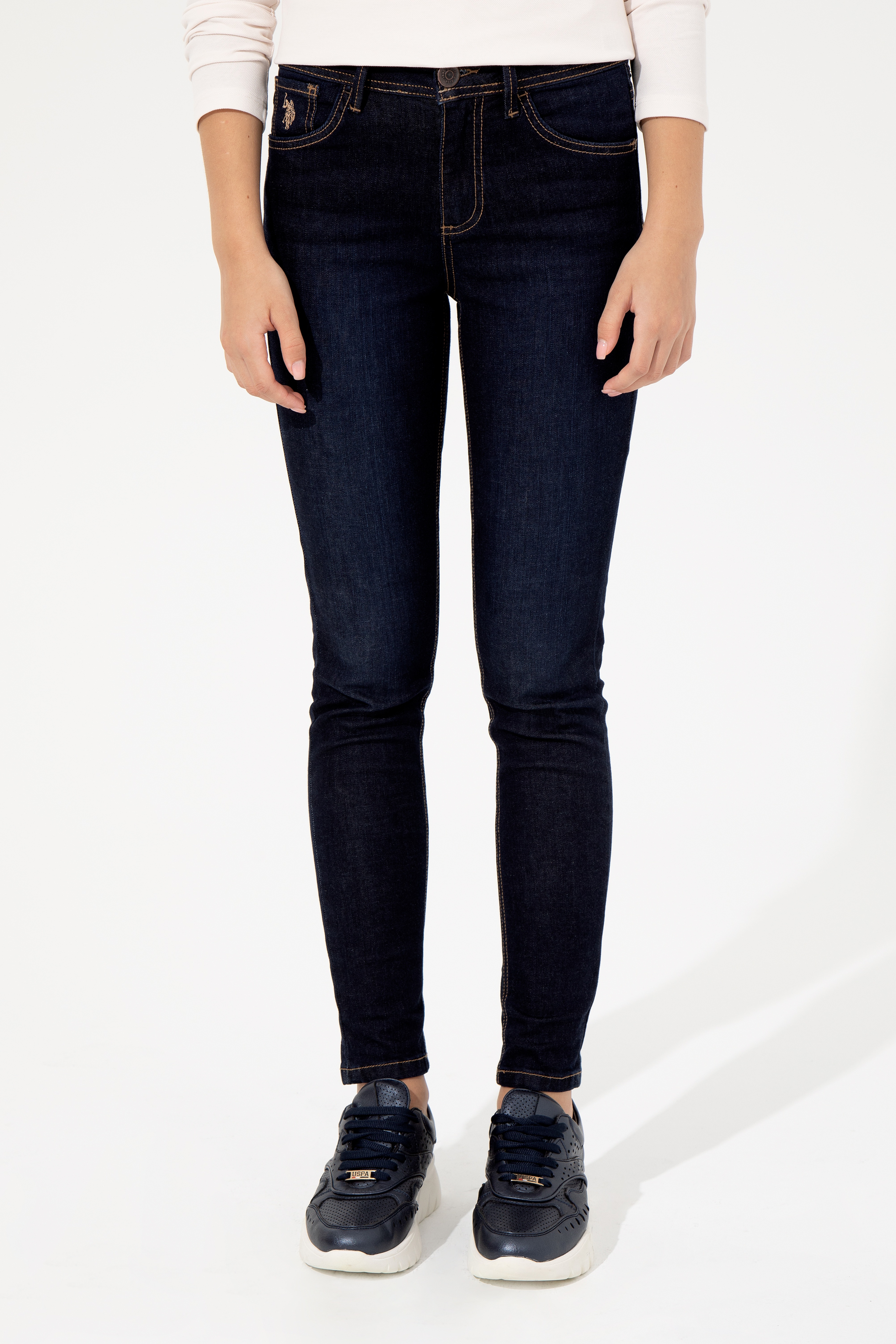 Kadın Koyu Mavi Skinny Fit Jean Pantolon - Image 2