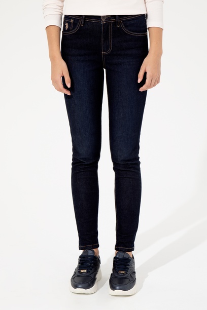 Kadın Koyu Mavi Skinny Fit Jean Pantolon