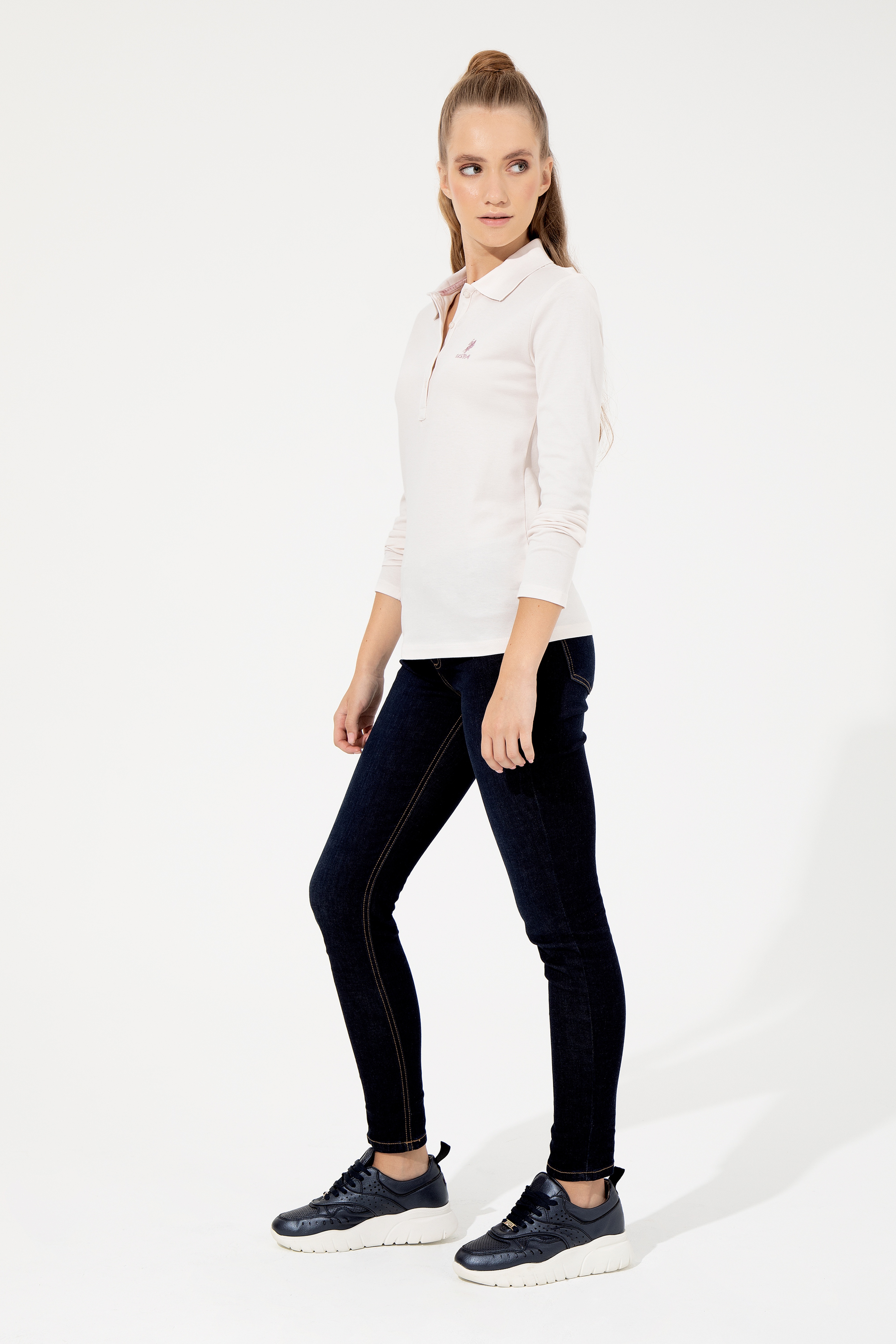Kadın Koyu Mavi Skinny Fit Jean Pantolon - Image 3