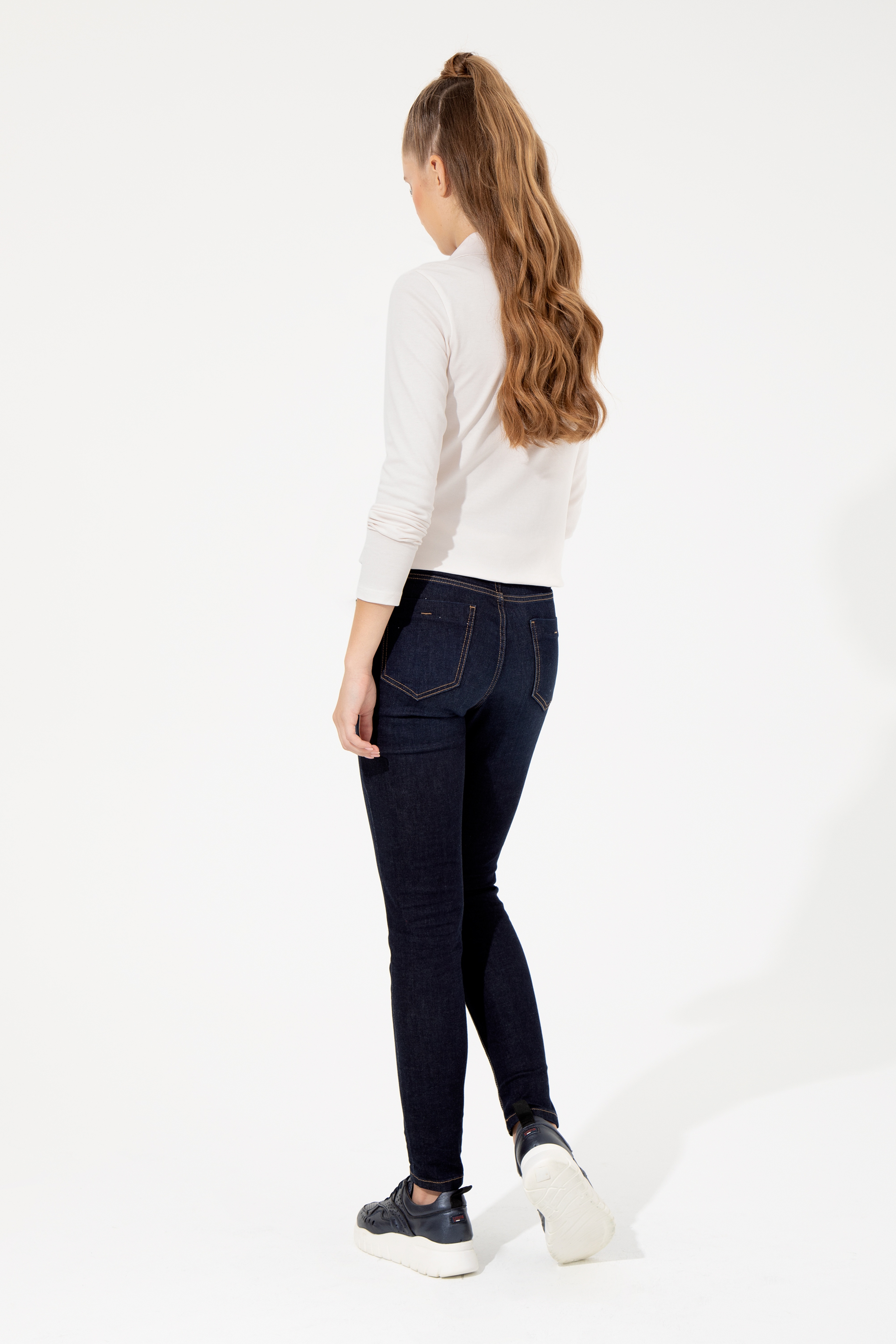 Kadın Koyu Mavi Skinny Fit Jean Pantolon