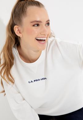 Kadın Ekru Bisiklet Yaka Sweatshirt - 50260962016