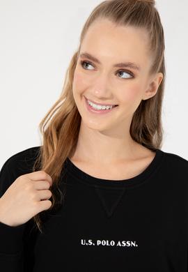 Kadın Siyah Bisiklet Yaka Sweatshirt - 50260962024