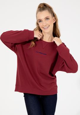 Kadın Kırmızı Bisiklet Yaka Sweatshirt - 50260962005