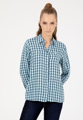 Kadın Mavi Gömlek Uzunkol - 50256958016