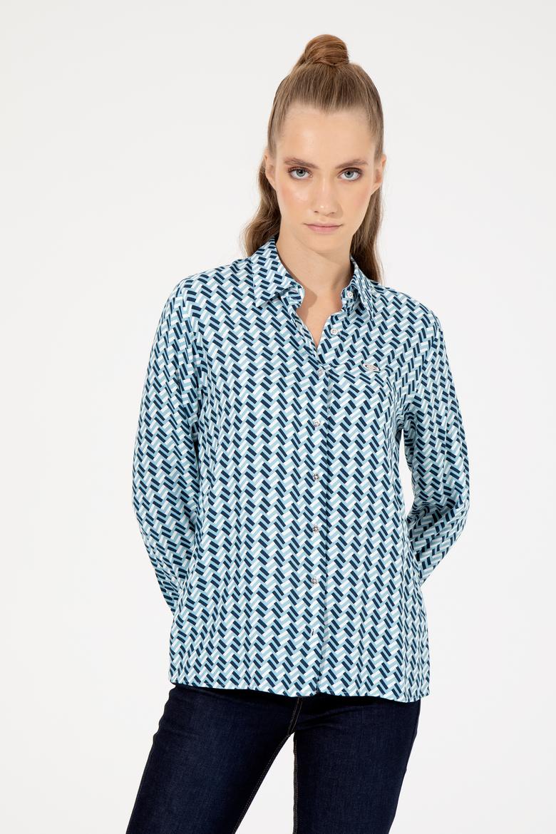 Kadın Mavi Gömlek Uzunkol - 50256958016