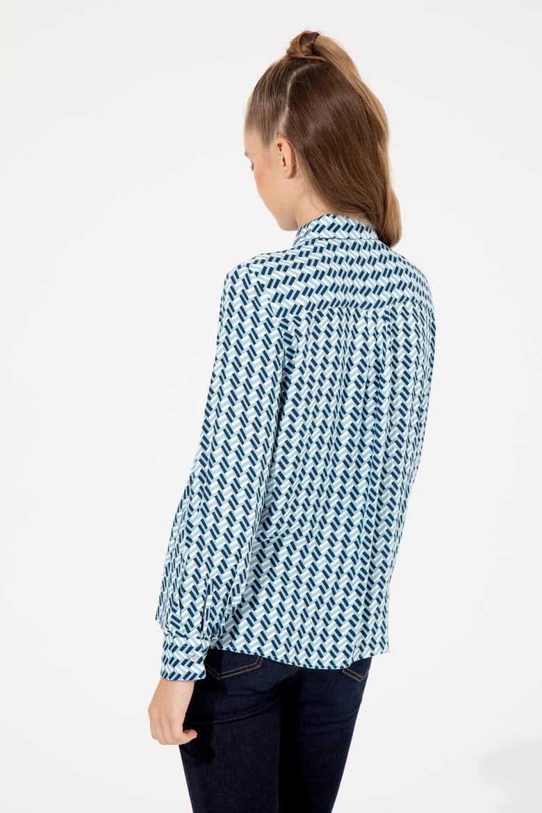 Kadın Mavi Gömlek Uzunkol - 50256958016