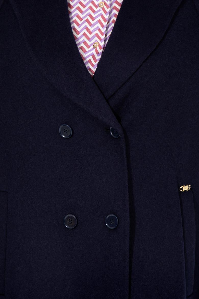 Kadın Lacivert Kaşe Kaban - 50253076006