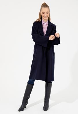 Kadın Lacivert Kaşe Kaban - 50253076006