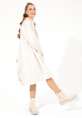 Kadın Krem Kaşe Kaban - 50253076024