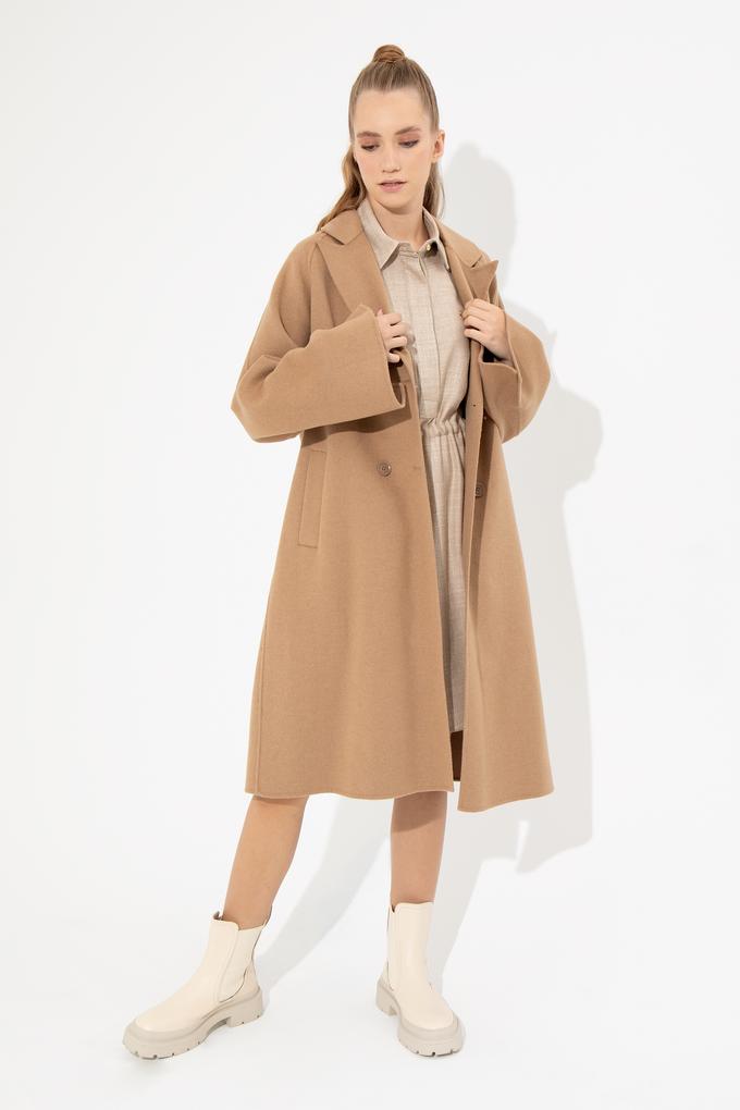 Kadın Camel Kaşe Kaban