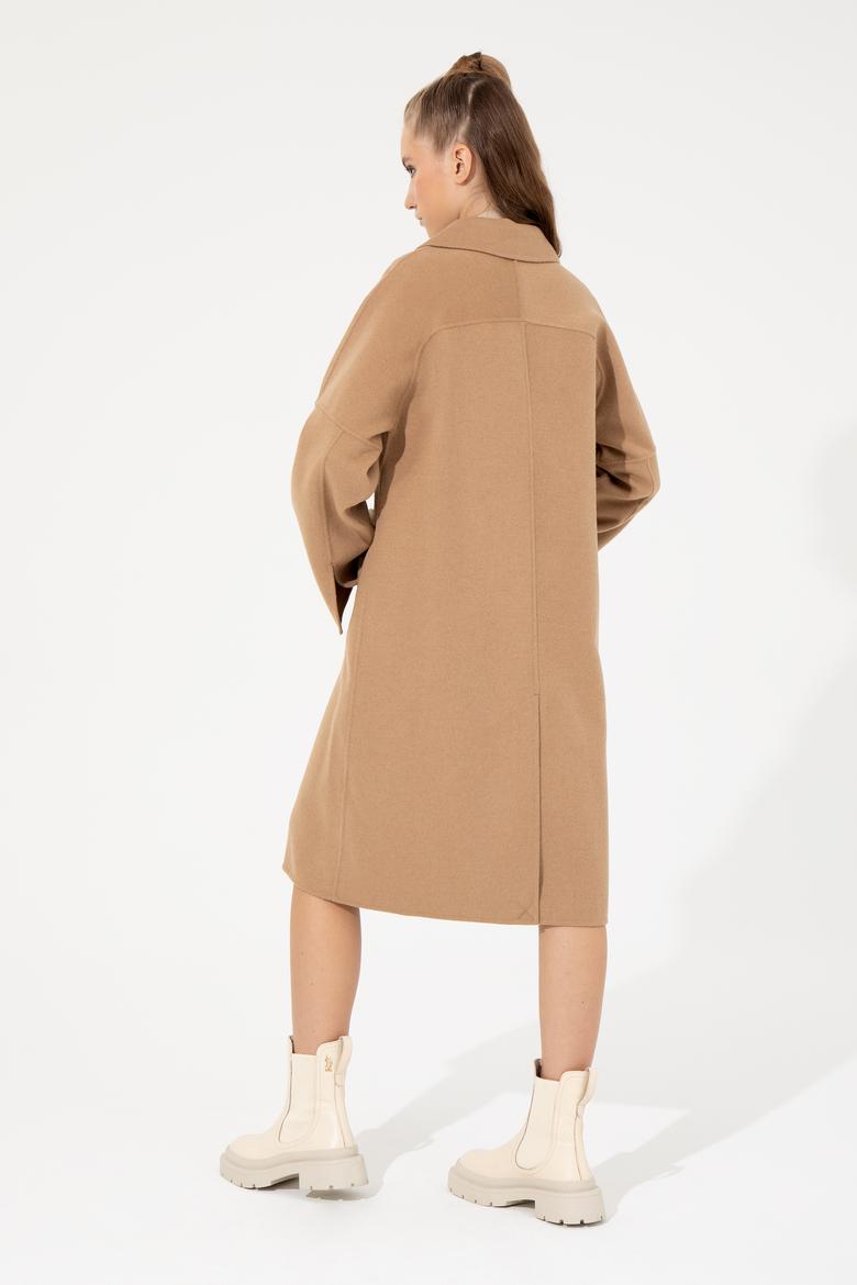 Kadın Camel Kaşe Kaban - 50253076011
