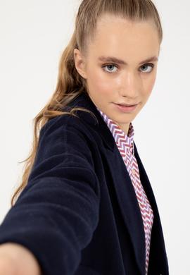 Kadın Lacivert Kaşe Kaban - 50253076006