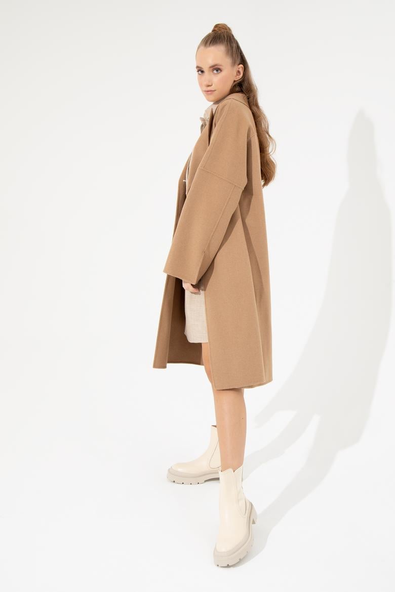 Kadın Camel Kaşe Kaban - 50253076011