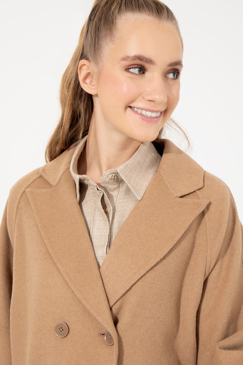 Kadın Camel Kaşe Kaban - 50253076011