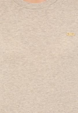 Kadın Taş Melanj  Bisiklet Yaka Basic Kazak - 50251905146