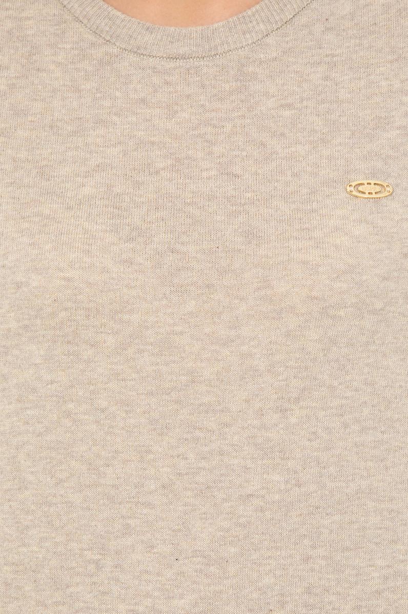 Kadın Taş Melanj  Bisiklet Yaka Basic Kazak