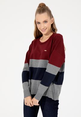 Kadın Vİşne Bisiklet Yaka Kazak - 50252042029