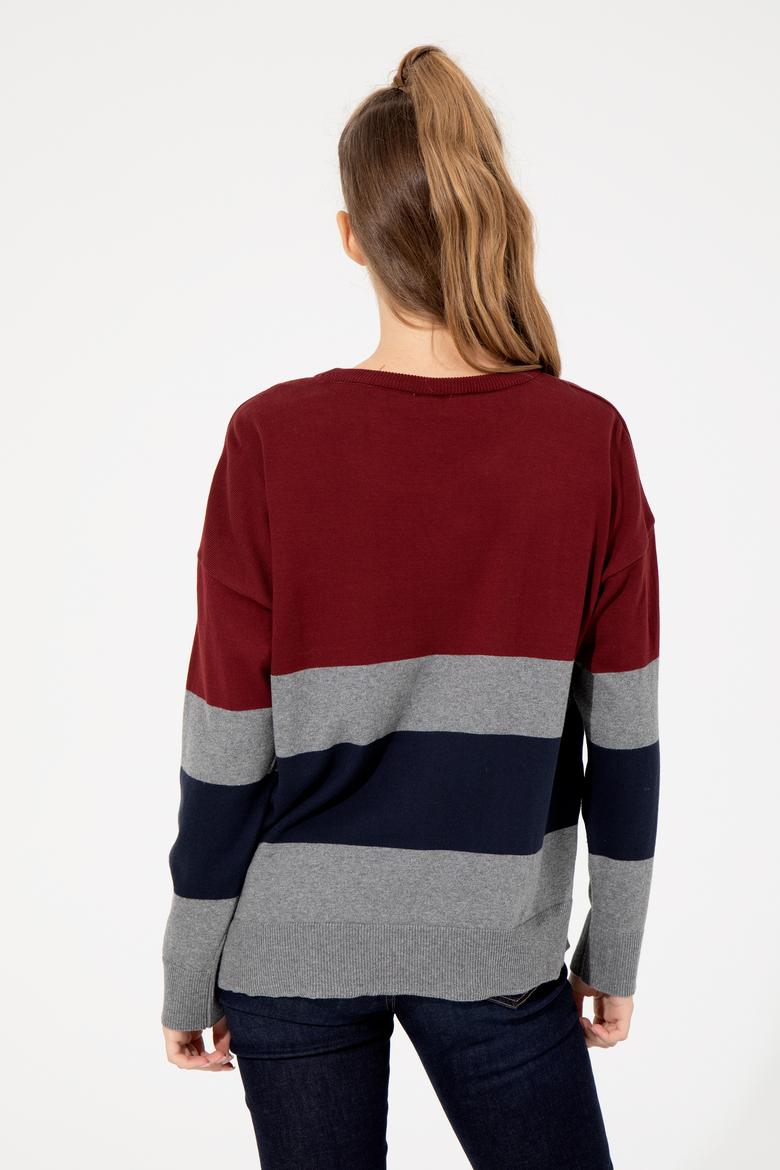 Kadın Vİşne Bisiklet Yaka Kazak - 50252042029