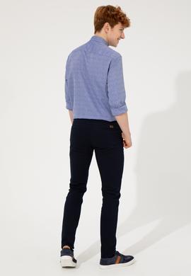 Erkek Slim Fit Lacivert Kanvas Pantolon - 50256538016