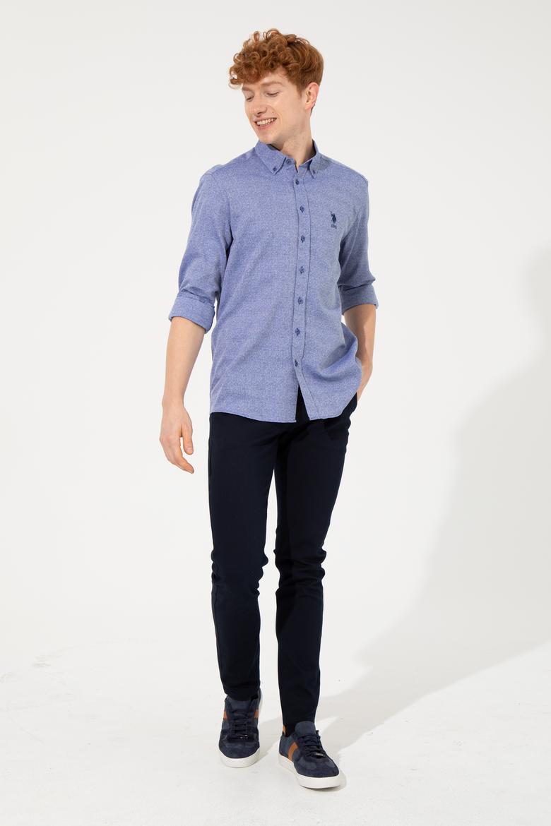 Erkek Slim Fit Lacivert Kanvas Pantolon