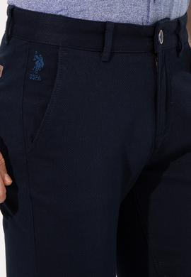 Erkek Slim Fit Lacivert Kanvas Pantolon - 50256538016