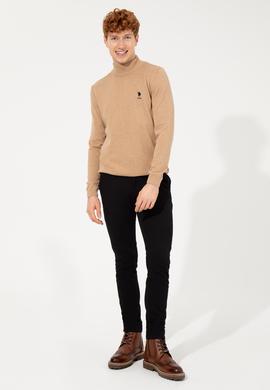 Erkek Slim Fit Siyah Kanvas Pantolon - 50256538033