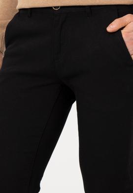 Erkek Slim Fit Siyah Kanvas Pantolon - 50256538033
