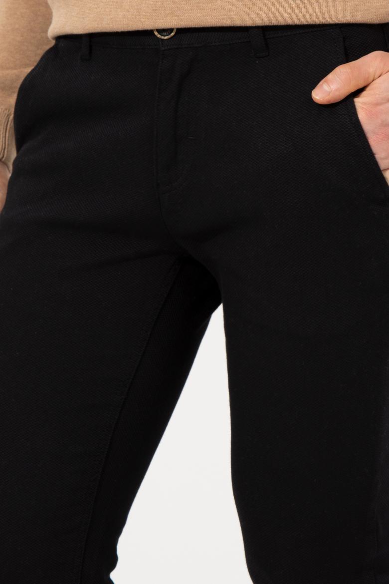 Erkek Slim Fit Siyah Kanvas Pantolon - 50256538033