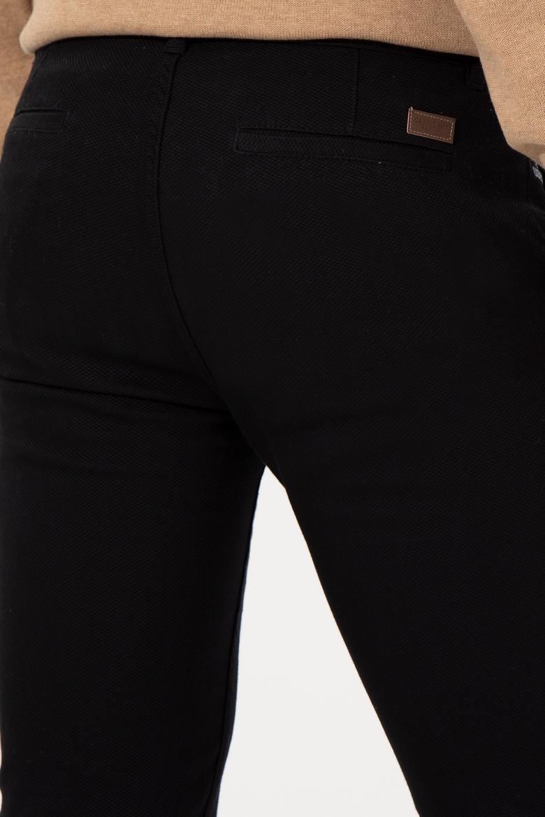 Erkek Slim Fit Siyah Kanvas Pantolon - 50256538033