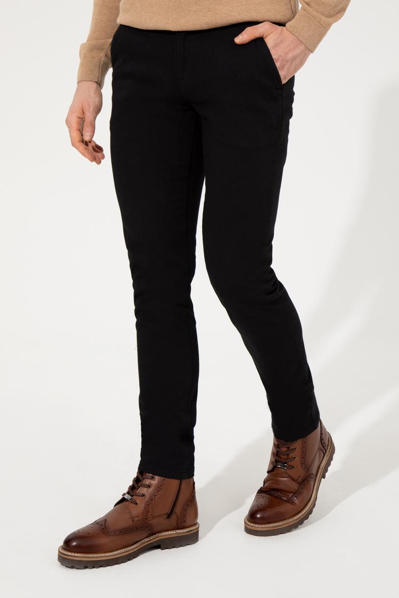 Erkek Slim Fit Siyah Kanvas Pantolon - 50256538033