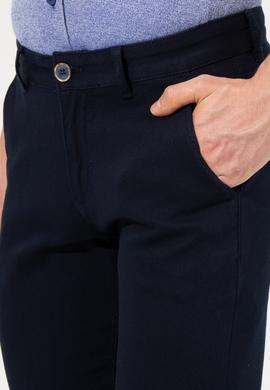 Erkek Slim Fit Lacivert Kanvas Pantolon - 50256538016