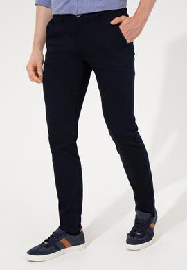 Erkek Slim Fit Lacivert Kanvas Pantolon - 50256538016