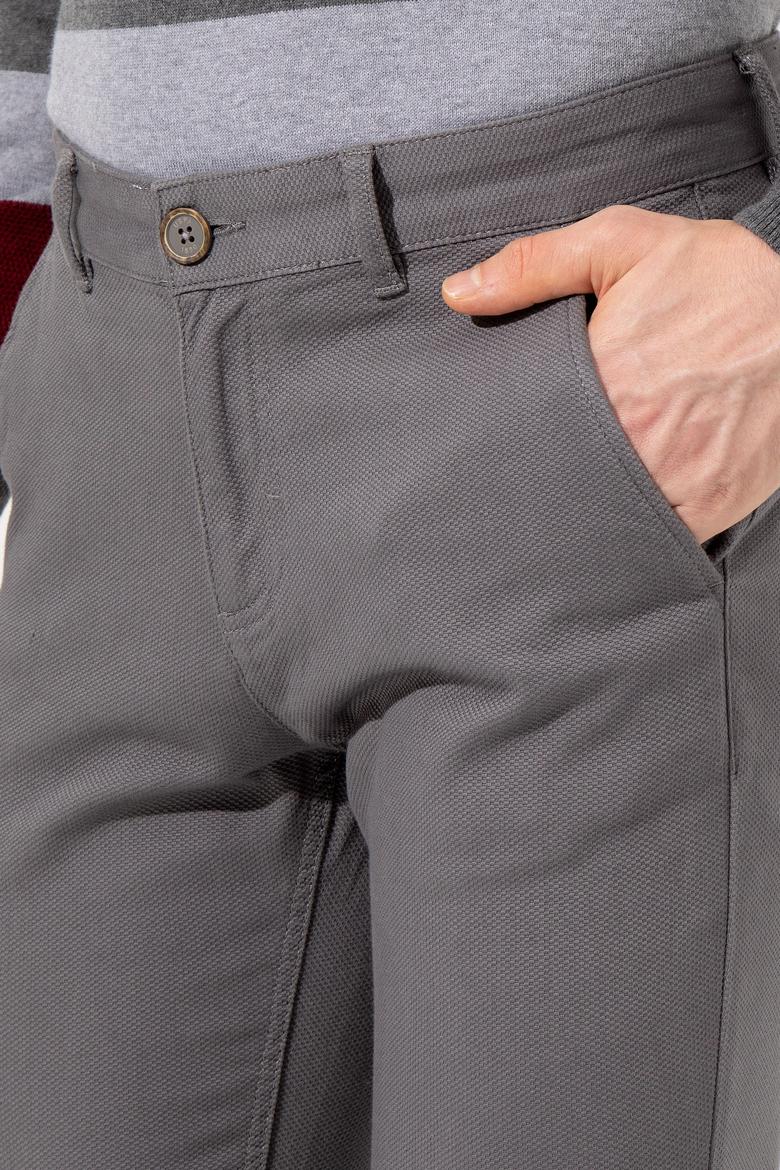 Erkek Slim Fit Gri Chinos - 50256538007