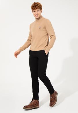 Erkek Slim Fit Siyah Kanvas Pantolon - 50256538033