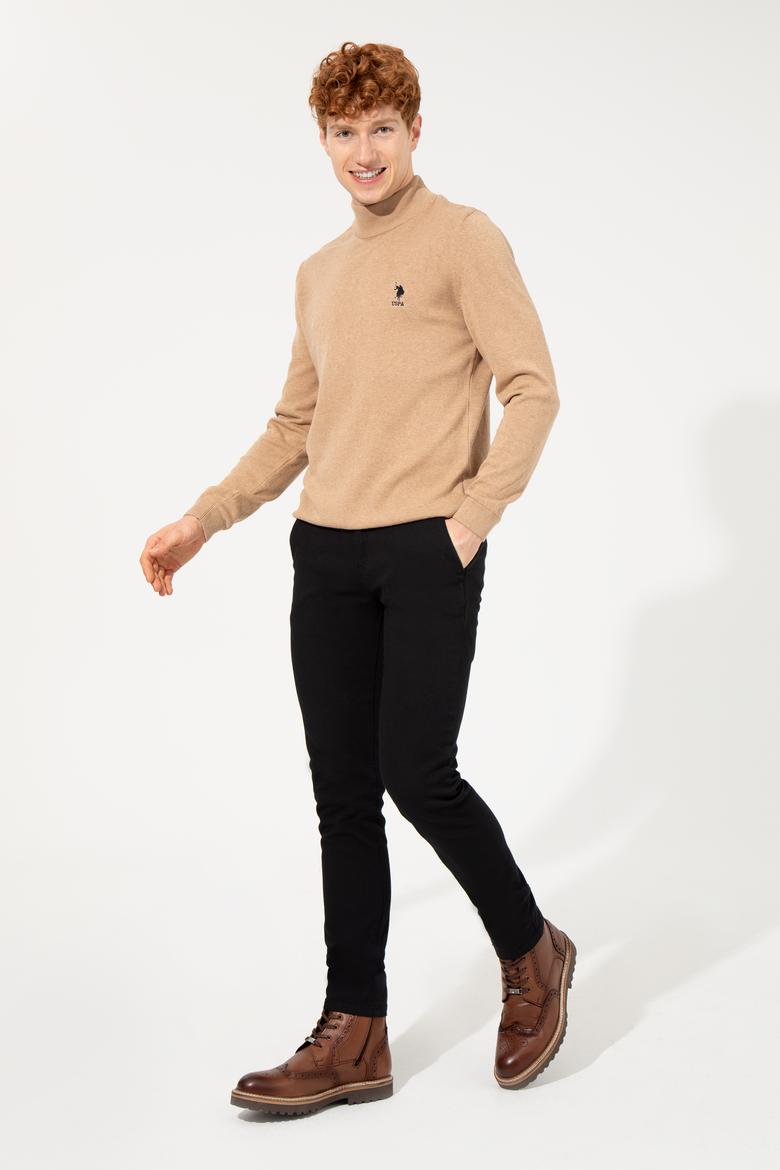 Erkek Slim Fit Siyah Kanvas Pantolon - 50256538033