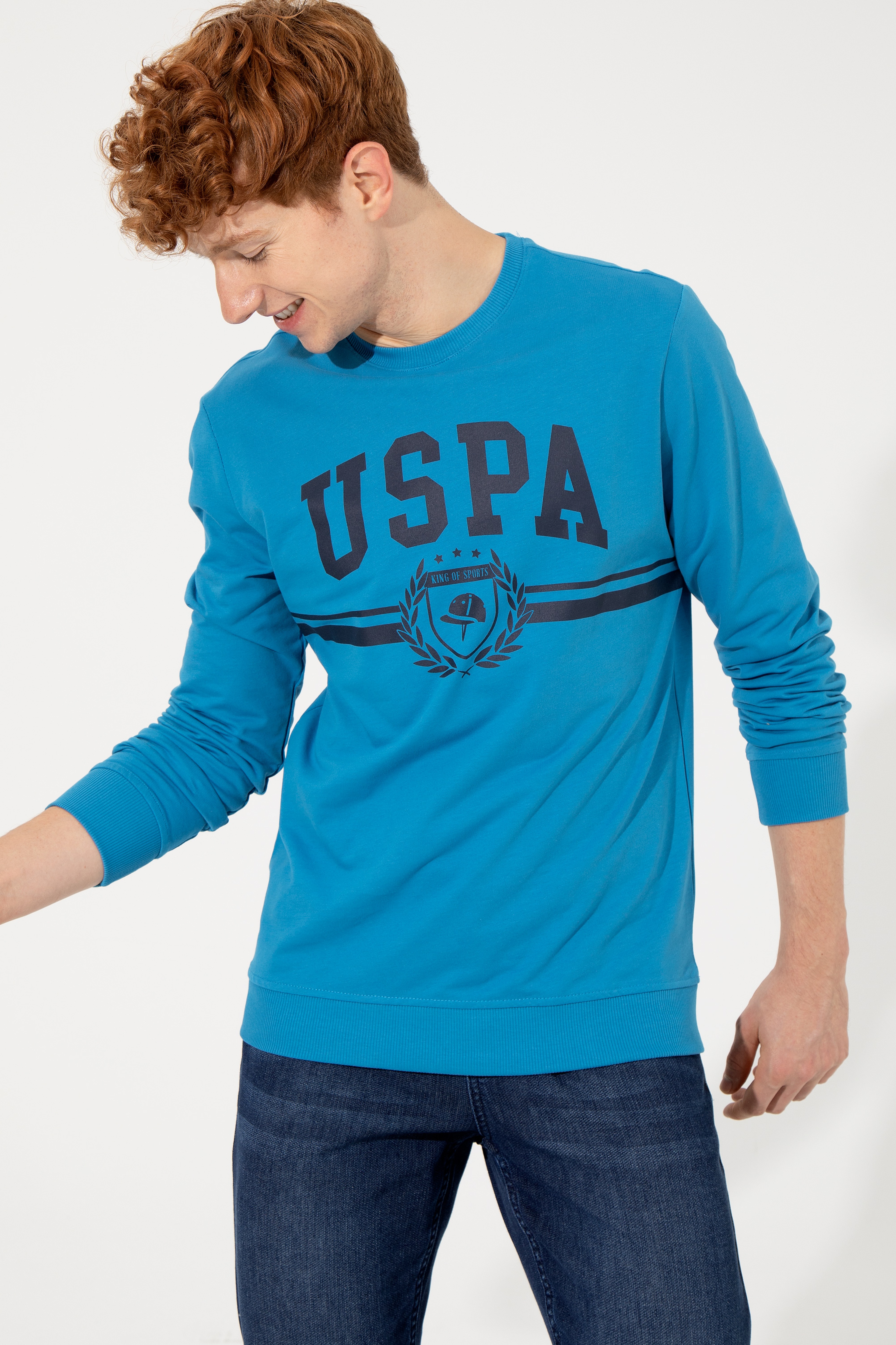 Erkek Kobalt Mavi Sweatshirt - Image 3