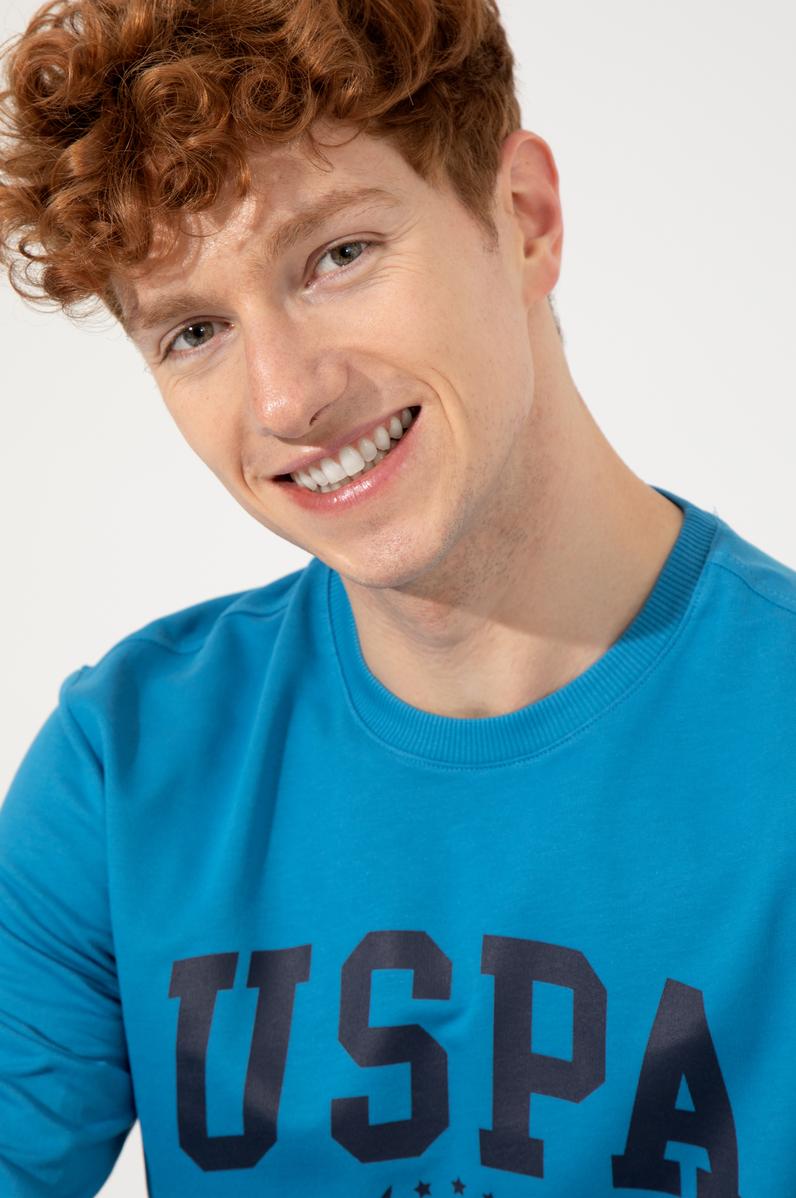 Erkek Kobalt Mavi Sweatshirt