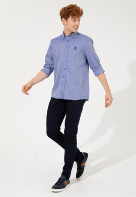 Erkek Slim Fit Lacivert Kanvas Pantolon - 50256538016