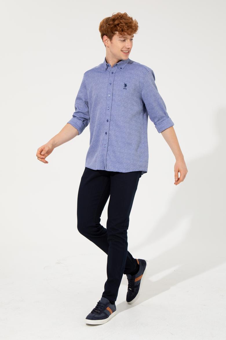 Erkek Slim Fit Lacivert Kanvas Pantolon - 50256538016