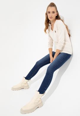 Kadın Krem Melanj Basic Kazak - 50255648043