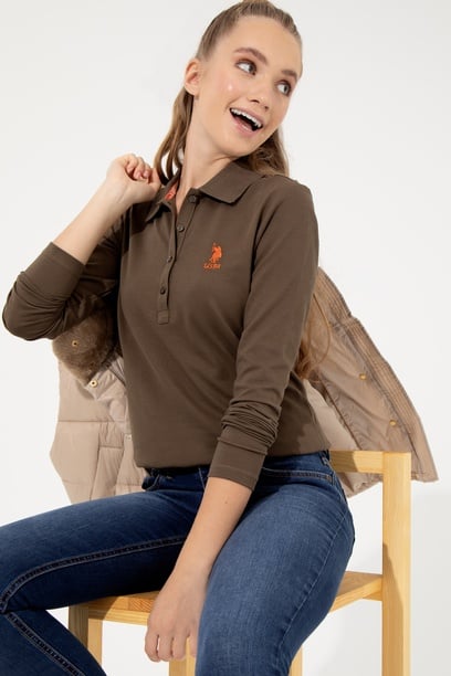 Kadın Coconut Polo Yaka Basic Sweatshirt