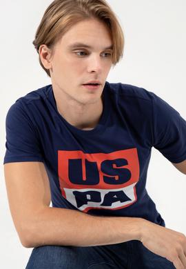 Erkek Lacivert Bisiklet Yaka Tişört - 50246126039