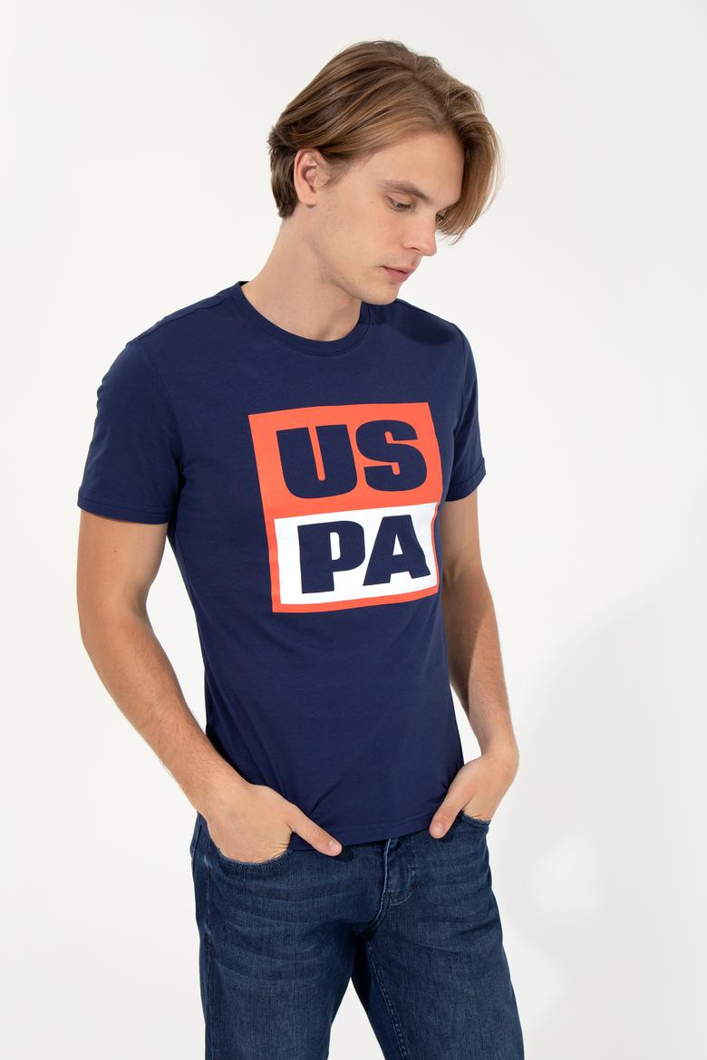 Erkek Lacivert Bisiklet Yaka Tişört - 50246126039