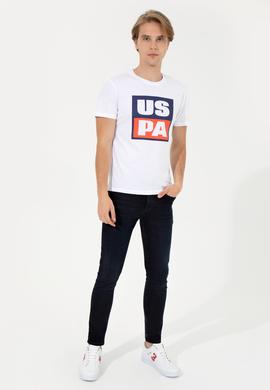 Erkek Beyaz Bisiklet Yaka Tişört - 50246126009