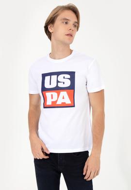 Erkek Beyaz Bisiklet Yaka Tişört - 50246126009