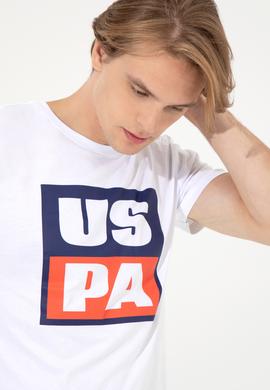 Erkek Beyaz Bisiklet Yaka Tişört - 50246126009