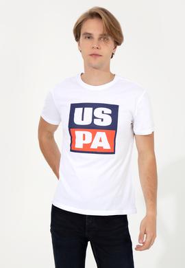 Erkek Beyaz Bisiklet Yaka Tişört - 50246126009