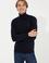 Erkek Lacivert Balıkçı Yaka Basic Triko Kazak